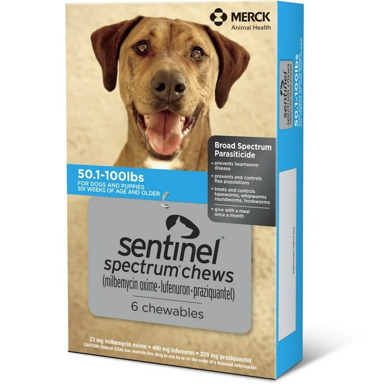 Sentinel® Spectrum® Chews for Dogs 50.1-100 lbs (Blue), 6 count