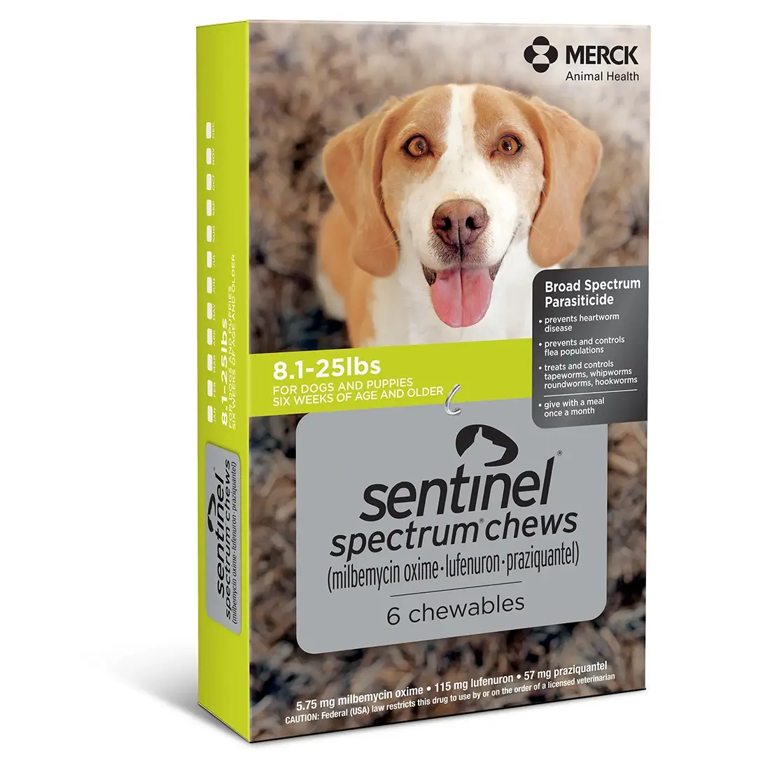 Sentinel® Spectrum® Chews for Dogs 8.1-25 lbs (Green), 6 count
