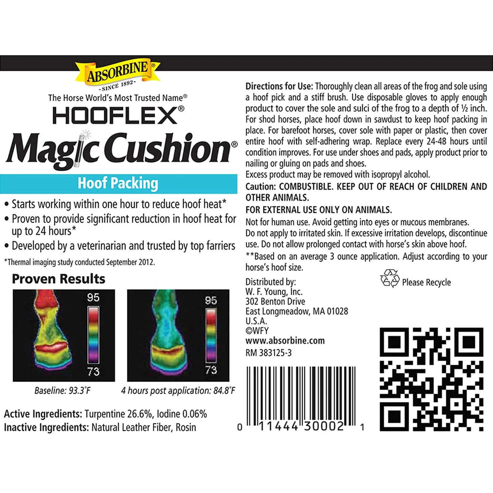 Hooflex Magic Cushion Hoof Packing, BACK LABEL
