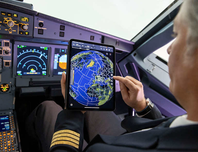 Pilot flying a plane.