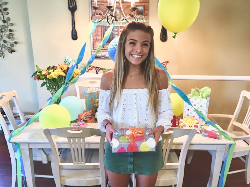 Girl with a Christmas present