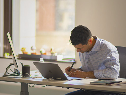 Formative partner working in the office