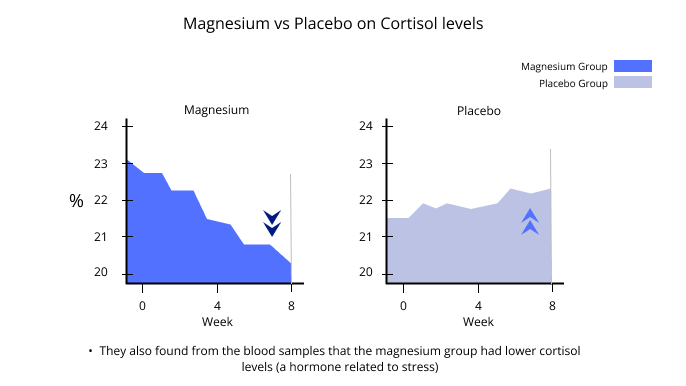 magnesium vs placebo on cortisol levels