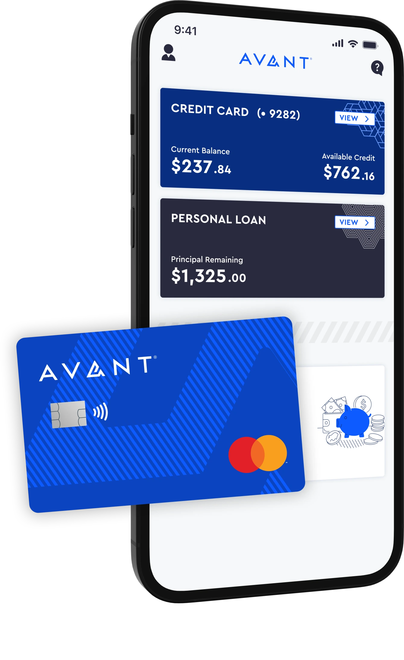 Card and loan product mockup