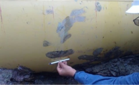 Example of pipeline movement injury on a pipeline