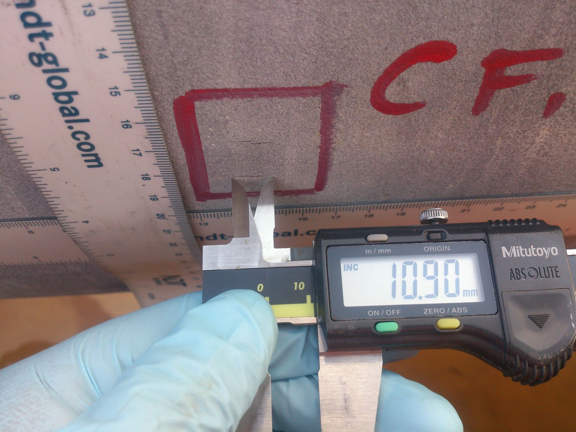 Image of a feature growth measurement