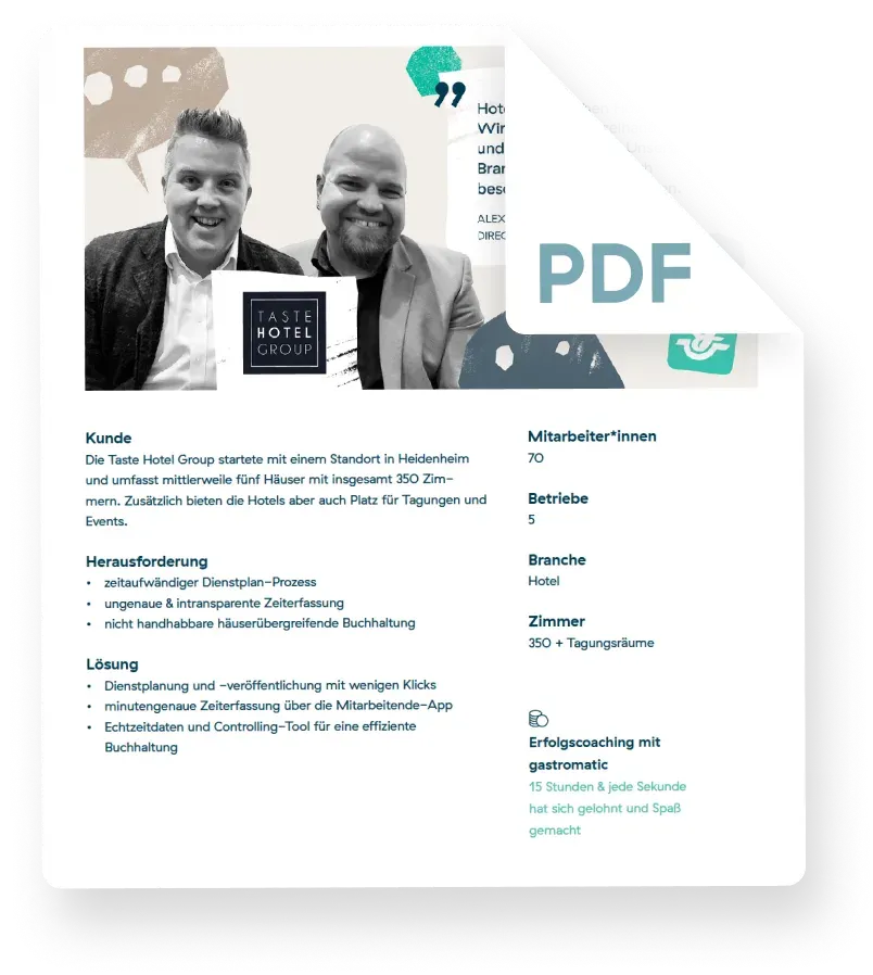 Taste Hotel Group case study pdf preview