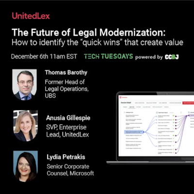 The Future of Legal Modernization: How to identify the "quick wins" that create value The Future of Legal Modernization: How to identify the "quick wins" that create value