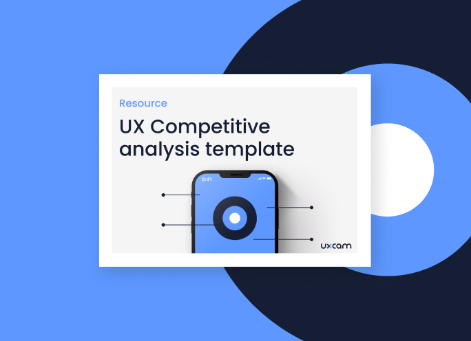 Book with title of "UX COMPETETIVE ANALYSIS TEMPLATE"