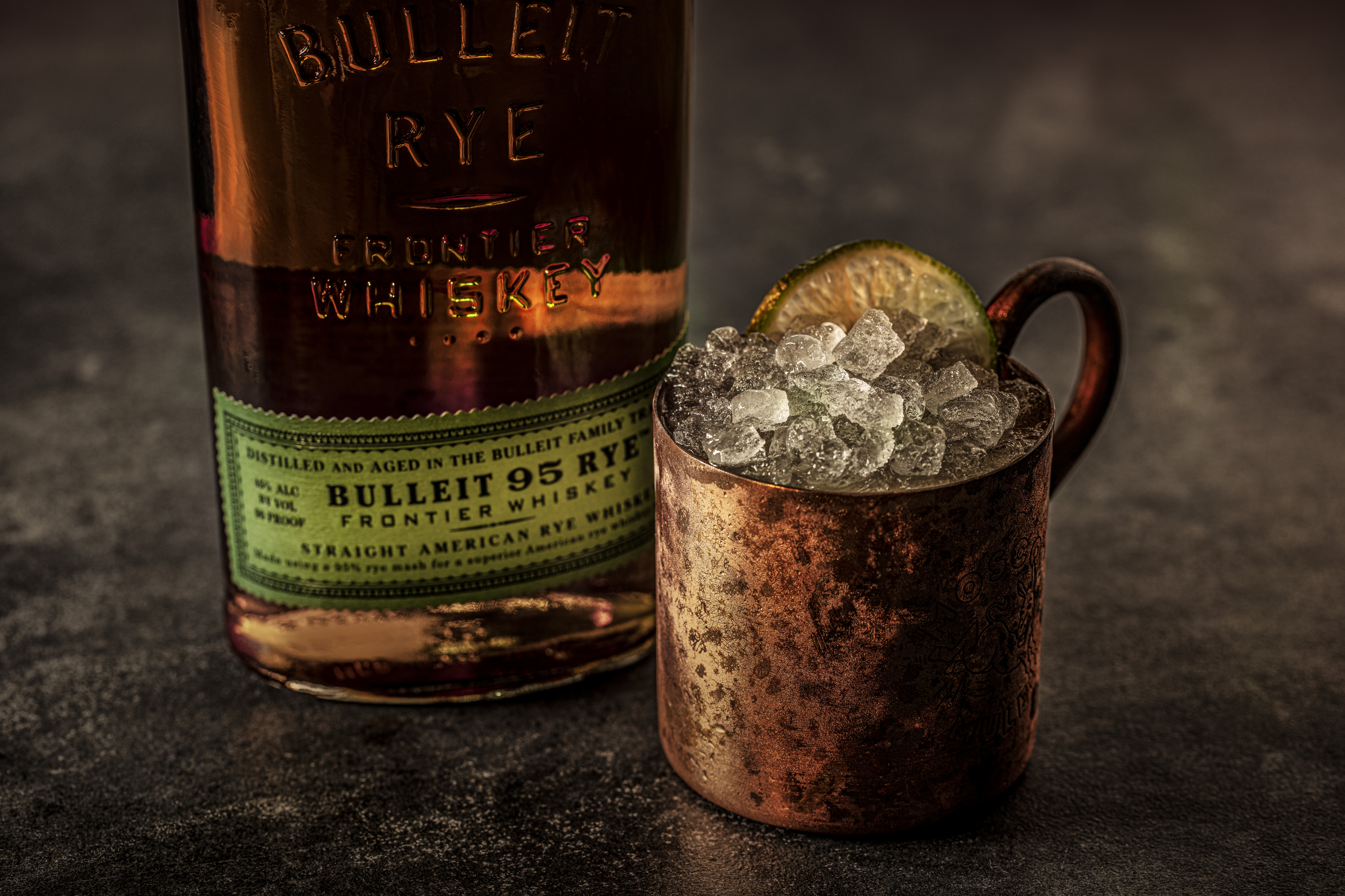 A Kentucky Mule and a bottle of Bulleit bourbon