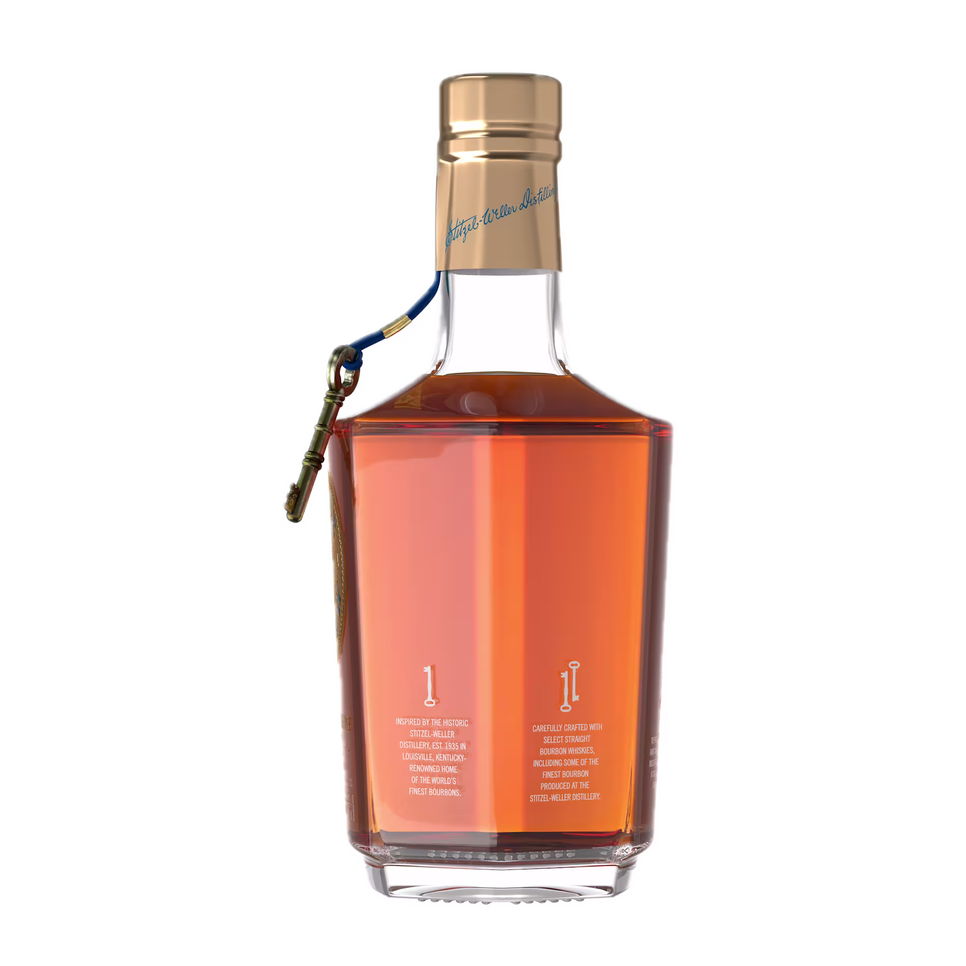 View of the right side of a bottle of Blade and Bow Solera Reserve Whisky Bourbon