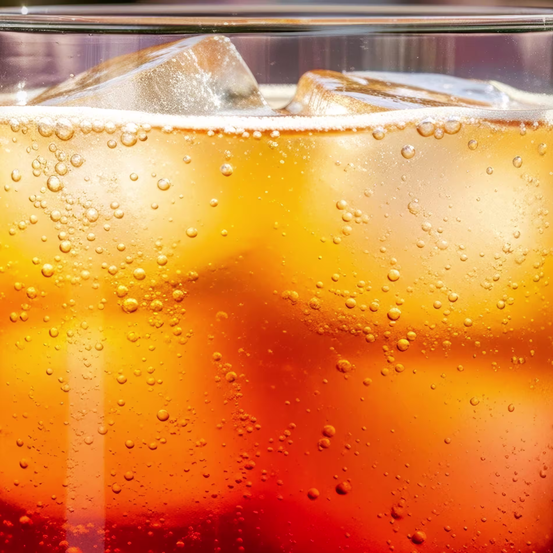 An up close shot of an Arnold Palmer showing the bubbles in the glass