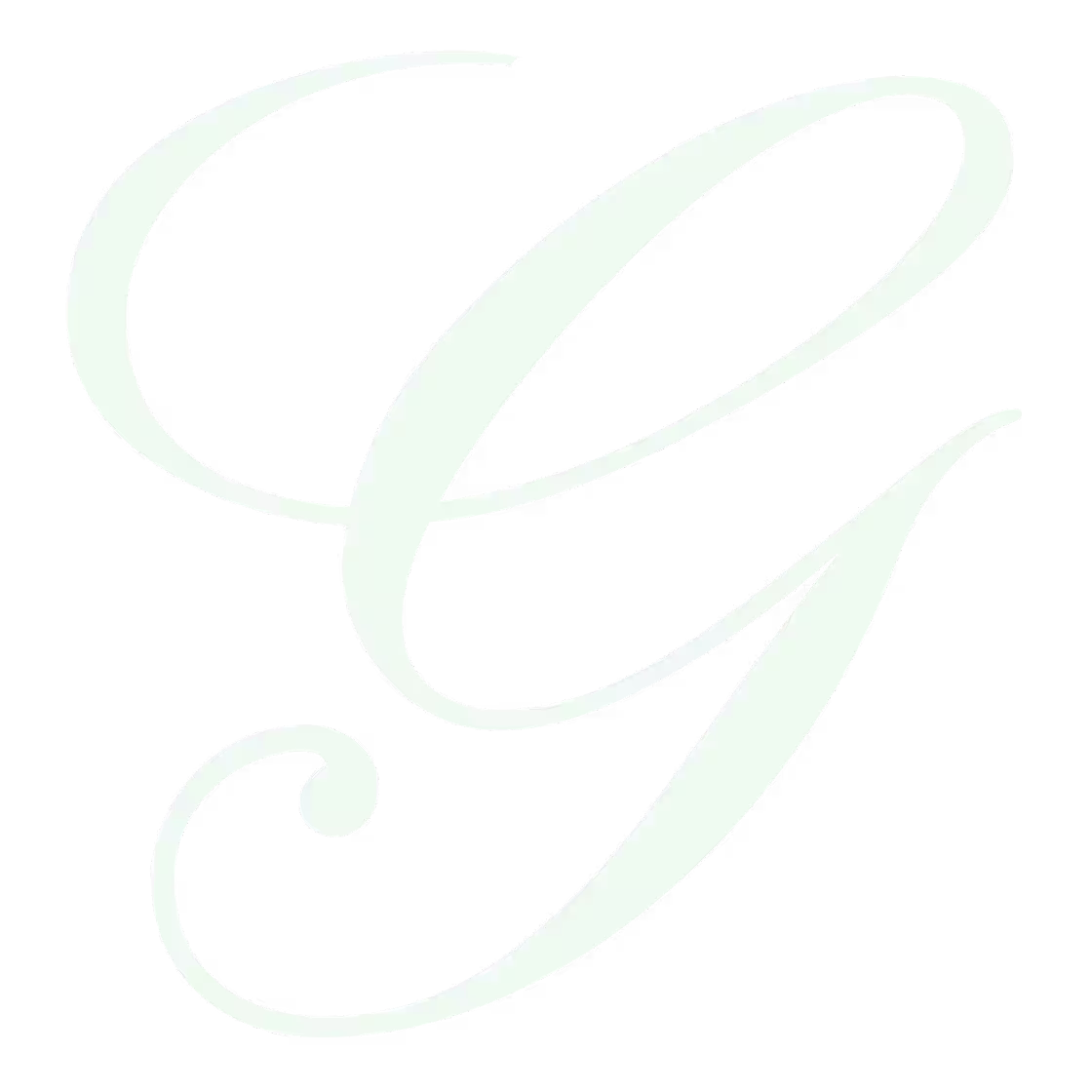 Gordon's gin stylized letter G logo in cream on a dark green background