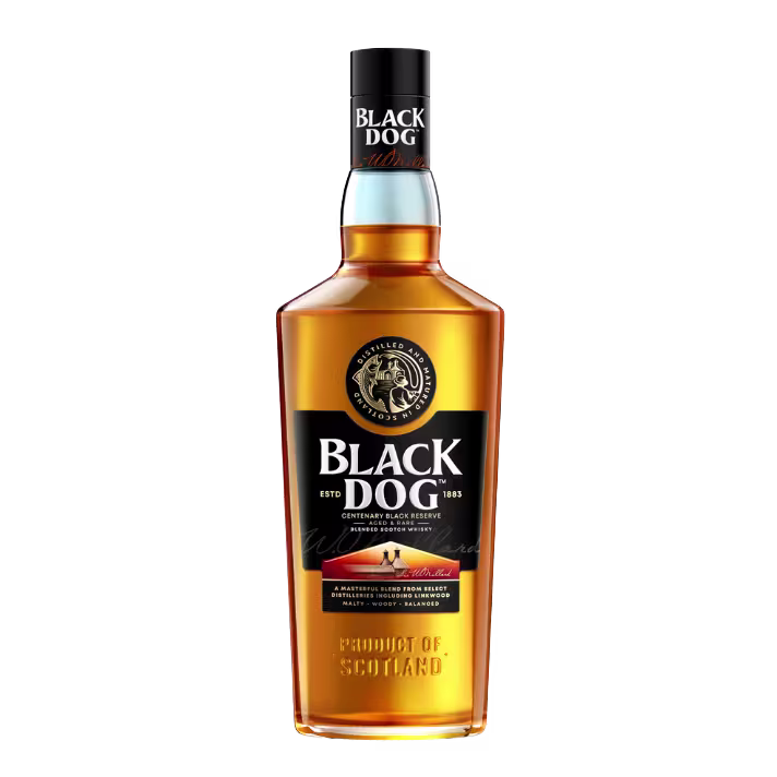Black Dog blended scotch reserve bottle