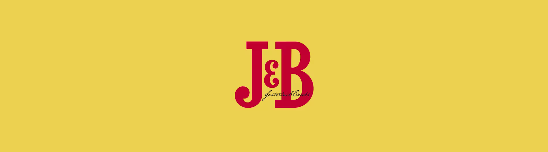 Texto J & B rojo sobre fondo amarillo sólido, centrado en la imagen.