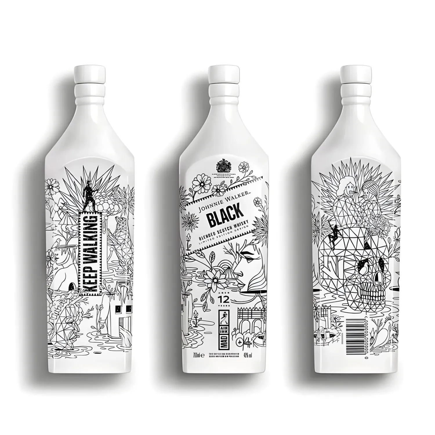 Johnnie Walker Black Ilustrado por Okuda San Miguel