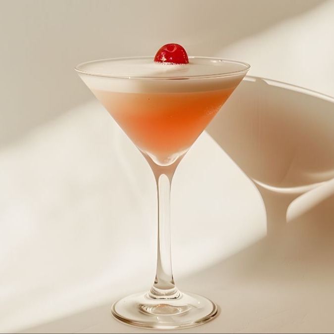 A French Martini cocktail against a shadowy background.