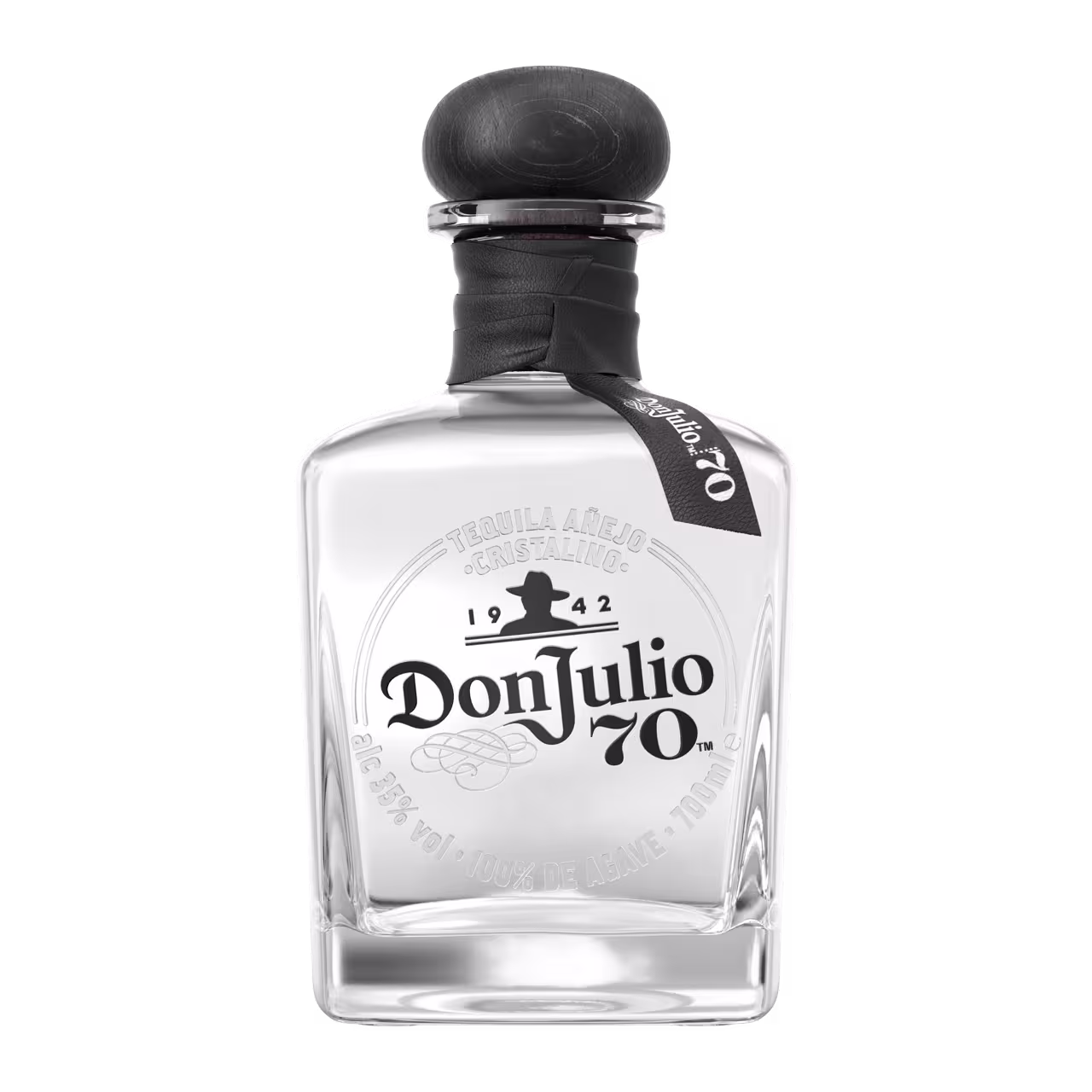 Botella de tequila Don Julio 70 añejo cristalino