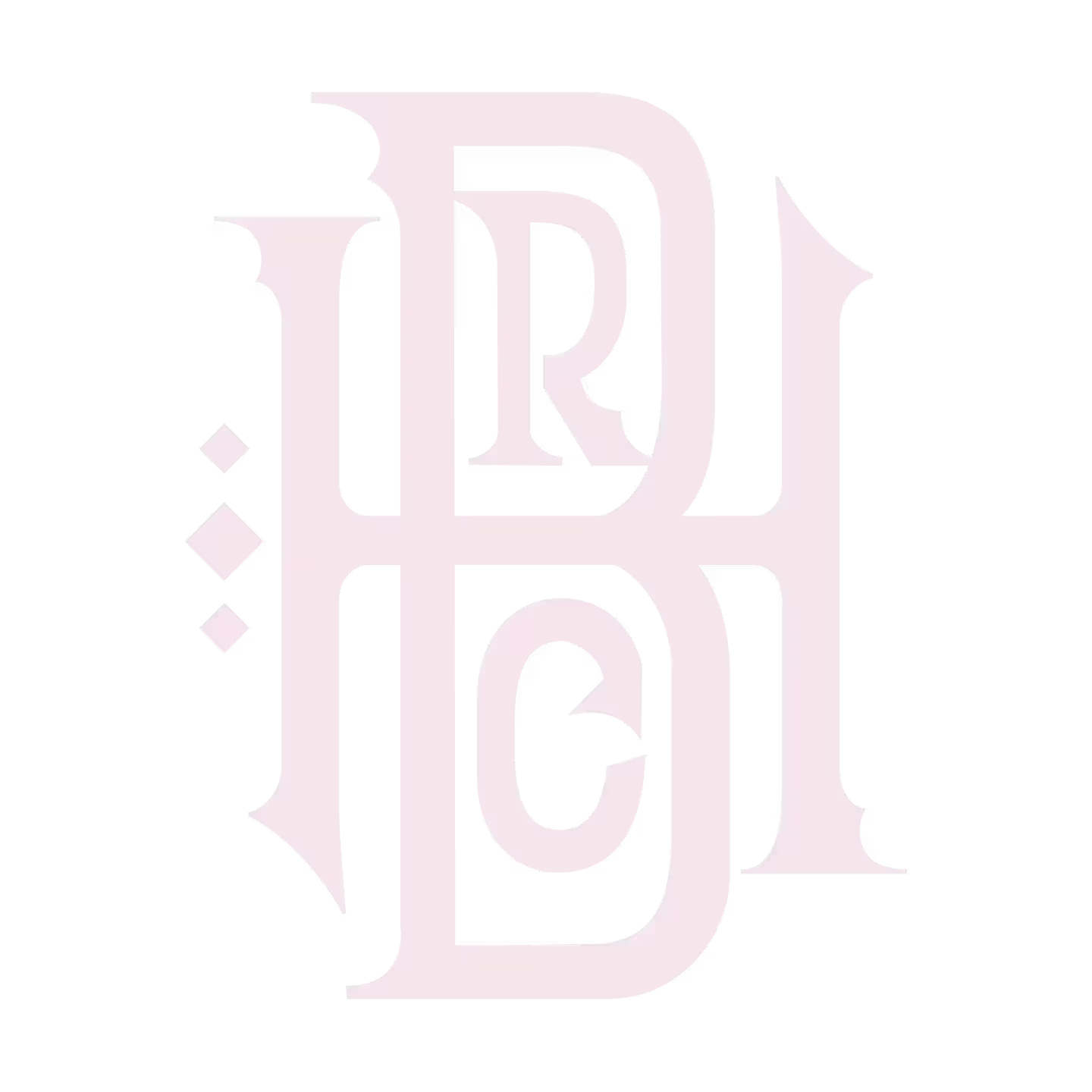 Don Papa monogram logo in light pink on a burgundy backgroun