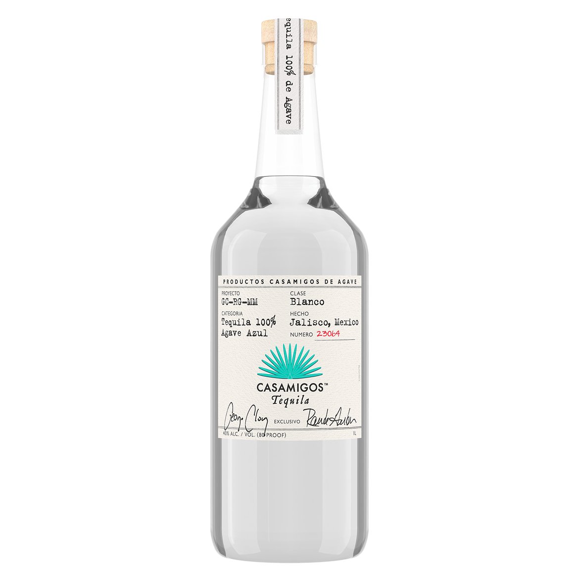 Casamigos Blanco tequila bottle.