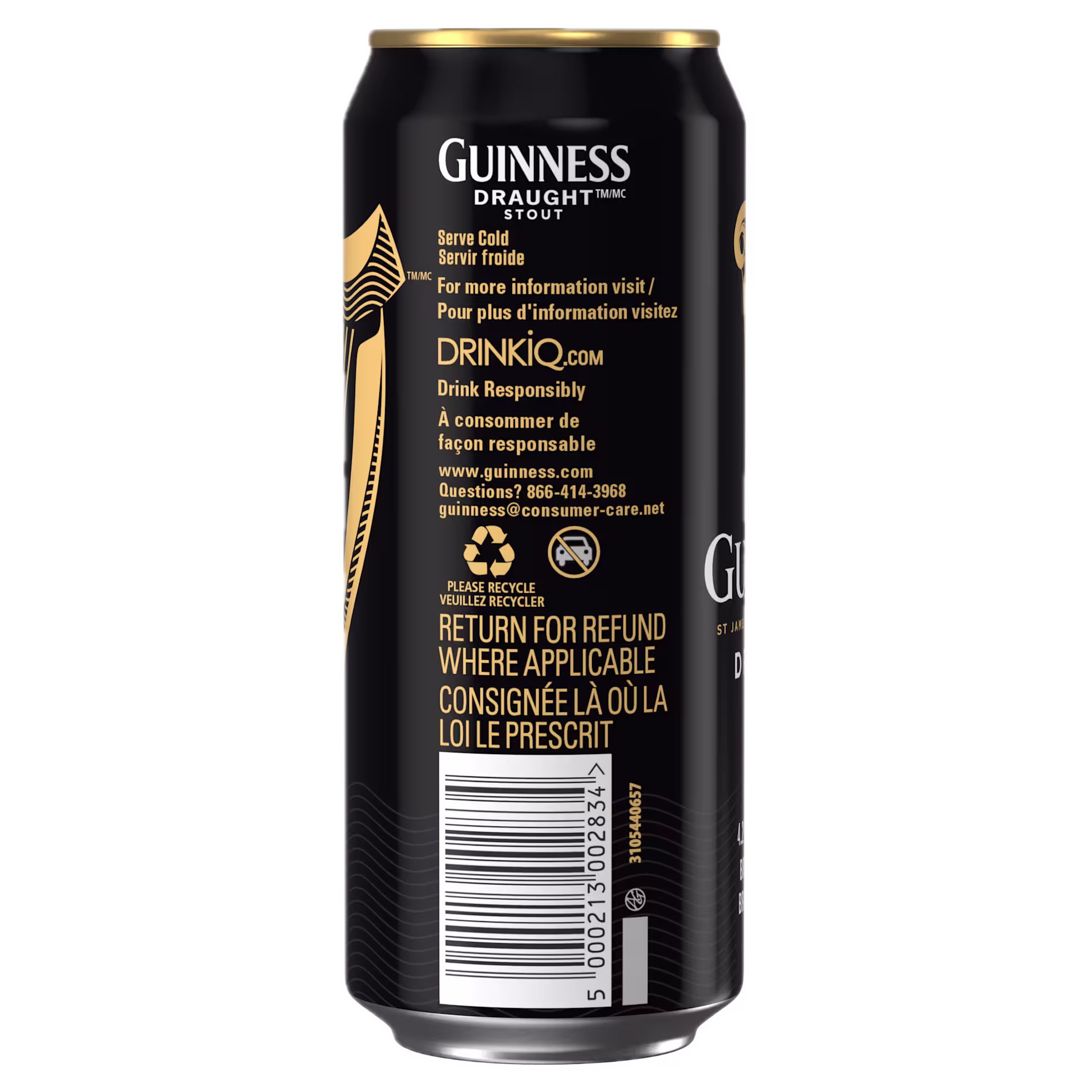 Guinness Draught Beer Can Back