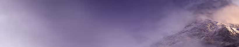 Misty mountain landscape with soft purple and gold sunrise lighting, used as a background image for McDowells No. 1 Reserve Whisky product page.