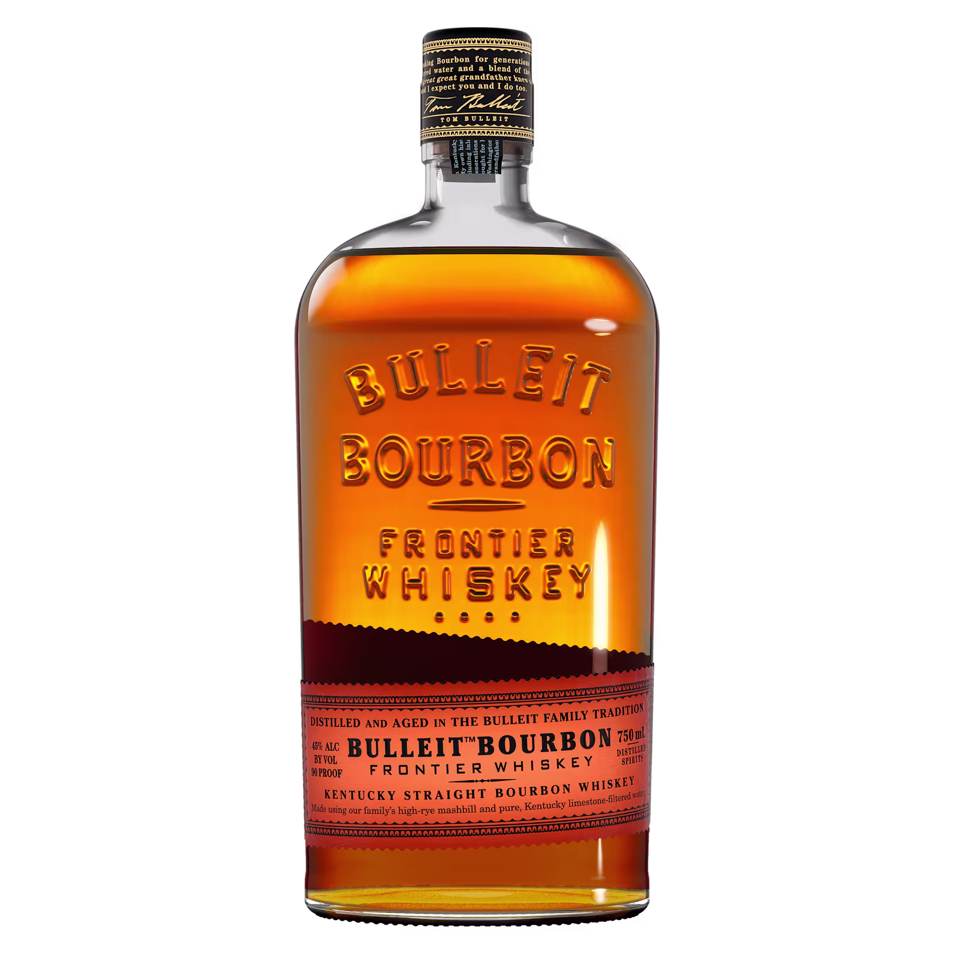 Bulleit Bourbon Frontier Whisky bottle.
