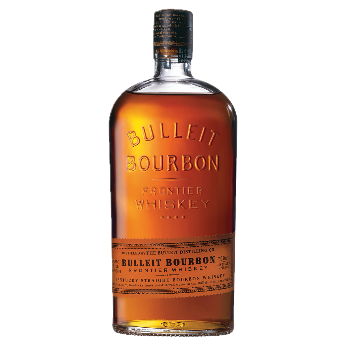Bulleit Bourbon Frontier Whisky bottle.