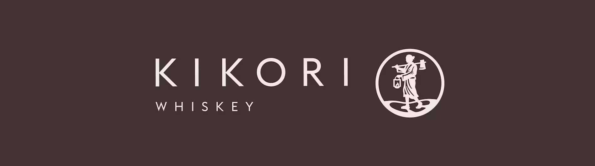 Kikori whiskey logo on brown background.