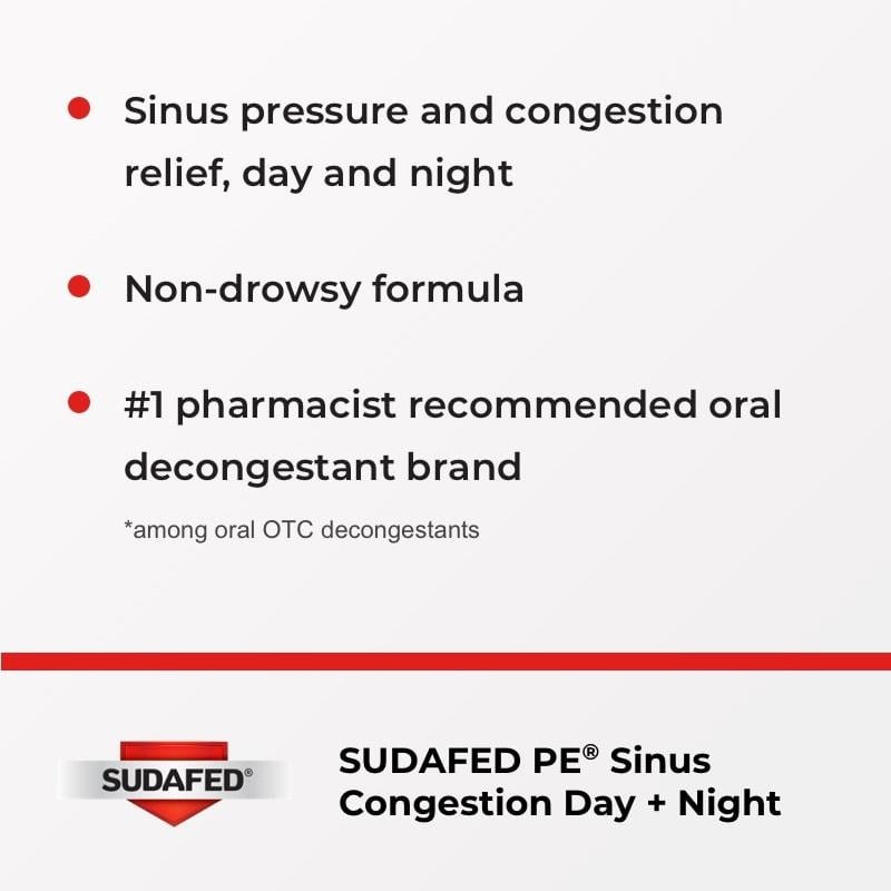 SUDAFED PE Day Night Sinus Congestion Relief SUDAFED