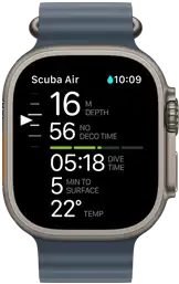 Apple Watch Ultra 3, diving screen