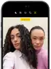 iPhone 18 Pro, black, front exterior, displaying two models posing for the camera, demonstrating the Center Stage front camera