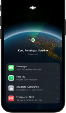 Messages via satellite feature in use