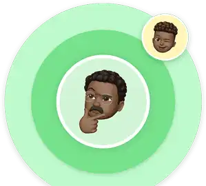Illustration d’un papa qui se frotte le menton en réfléchissant, avec une petite bulle montrant son fils qui fait un clin d’œil