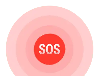 Illustration du mot SOS qui émet des ondes sonores.