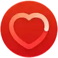 High Heart Rate notification icon, a white heart outline in a red circle