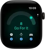 Apple Watch Series 12, aluminum case, black color, readiness score of 8, right side exterior, Digital Crown