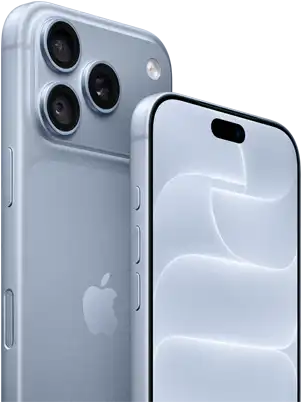 iPhone 18 Pro, glacier, front and back view showing Ceramic Shield, triple camera system