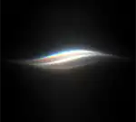 A multi-colored wave of light