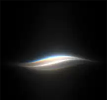 A multi-colored wave of light