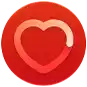 High Heart Rate notification icon, a white heart outline in a red circle