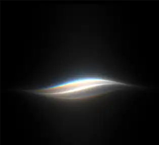 A multi-colored wave of light