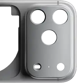 iPhone 17 Pro, face arrière, boîtier monobloc en aluminium forgé