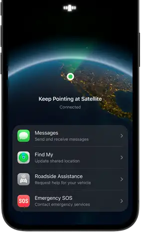 Messages via satellite feature in use