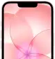 iPhone 17e, partial front exterior with Ceramic Shield 2, soft pink colour, showing wallpaper image of a pink flower