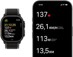Données d’entraînement en direct sur Apple Watch Ultra 3 et iPhone
