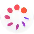 Cycle Tracking icon, a white circle with a ring of eight purple and orange discs inside