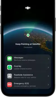 Messages via satellite feature in use