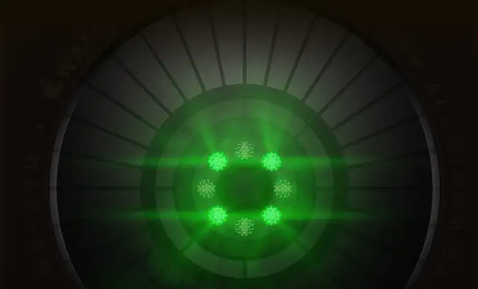 Health Sensing System with multiple round sensors with glowing green LED lights