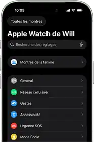 Écran du compte Apple de l’enfant